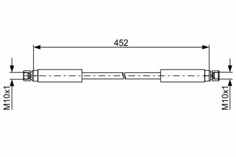 Шланг тормозной (передний) MB G-class (W461/W463) 97- (L) (L=452mm)