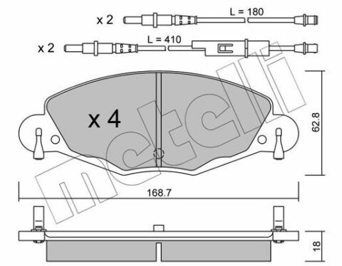 Колодки тормозные (передние) Citroen С5 01-(+датчики)