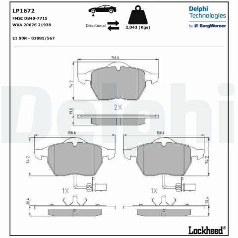 Колодки гальмівні (передні) Audi A4/A6/VW Passat 96-05 (Continenta) (з датчиками)