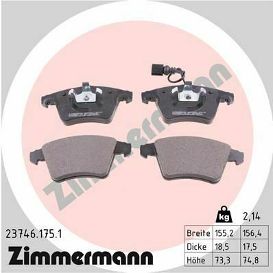 Колодки тормозные (передние) VW Multivan/T5 03-/T6 15-(ATE) (с датчиком)