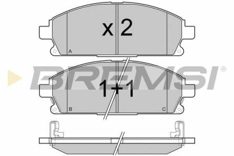 Тормозные колодки пер. Nissan X-Trail 01-13/Pathfinder 97-04 (sumitomo) (159x56x16,4)