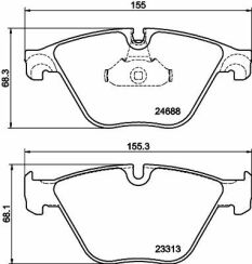 Тормозные колодки перед. BMW 5 (F10) 10-(ATE) (155,1x68,5x18,9) Тормозные колодки перед. BMW 5 (F10) 10-(ATE) (155,1x68,5x18,9)