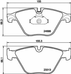 Гальмівні колодки перед. BMW 5 (F10) 10- (ATE) (155,1x68,5x18,9)