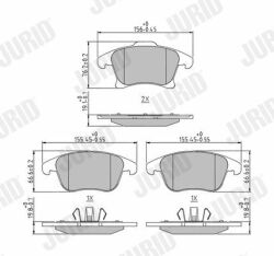 Колодочные тормозные передние Ford Mondeo 2014–, Galaxy, S-Max 2015–