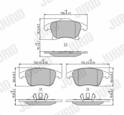 JURID FORD Колодлки торм. пер. Mondeo 14-, Galaxy, S-Max 15-