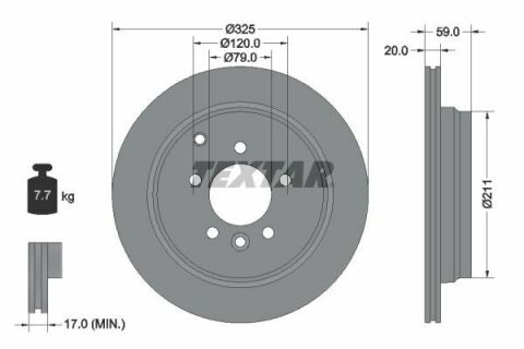 Диск тормозной (задний) Land Rover Discovery III/IV 04-/Range Rover Sport 05-13 (325x20) PRO