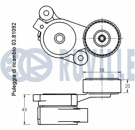 Натяжной ролик golf 1.4tsi 08-, passat, skoda fabia,touran