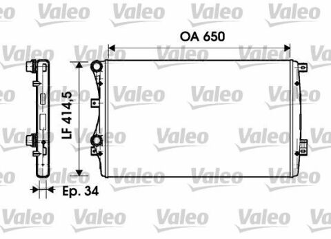 Радиатор охлаждения VW Caddy/Golf/Passat/Audi A3/Seat Leon/Altea 1.2-2.0 03-(650x416x34)