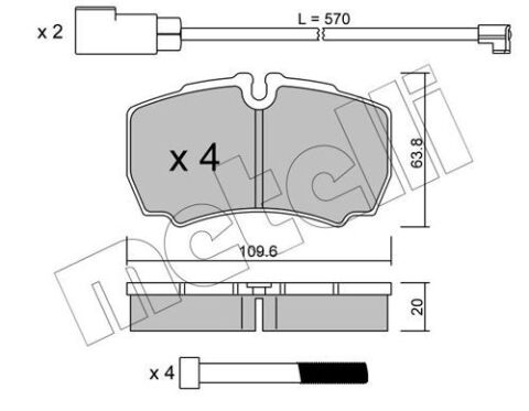 Тормозные колодки (задние) Ford Transit 06-14 (+датчики)