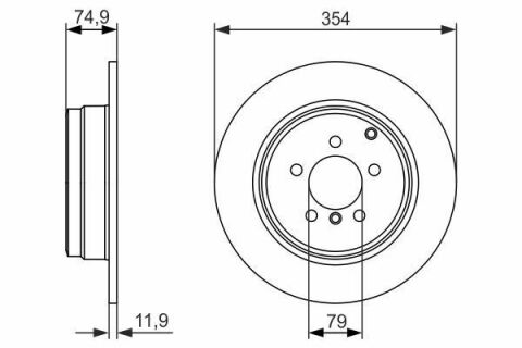 Диск тормозной (задний) Land Rover Range Rover 02-12 (354x12)