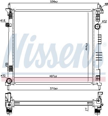 Радіатор охолодження evalia 1.5 10-, nv200 1.5 10-