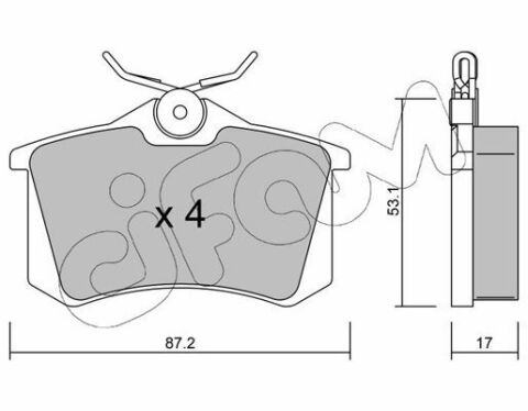 Тормозные колодки зад. Caddy/Golf/Octavia (TRW) 17mm