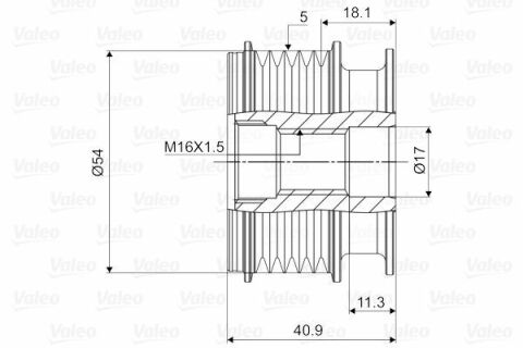 VALEO FORD Шкив генератора MONDEO IV 07-, VOLVO S40 II, S60 II, S80 II