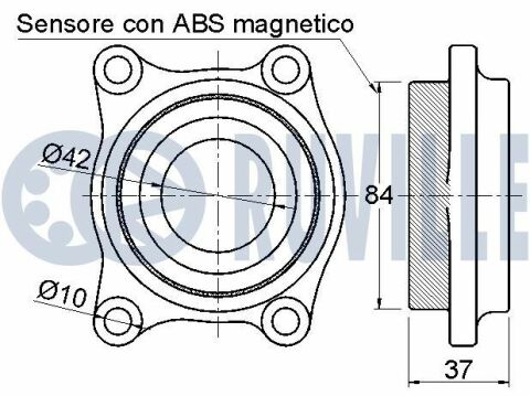 RUVILLE ALFA ROMEO Подшипник передней ступицы с  ABS 166 98-02