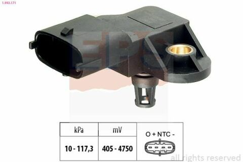 EPS MITSUBISHI Датчик тиску впуск.колектора ASX,Colt VI,Lancer VIII 08-,Honda Jazz,Fiat,Citroen,Ford Fiesta,Kuga II,Mondeo V