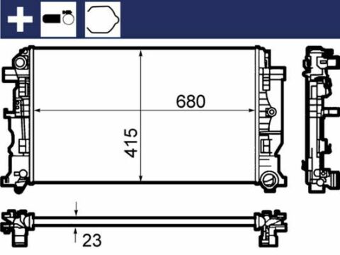 Радіатор охолодження MB Sprinter/VW Crafter 06- (-AC) (388x680x26 мм)