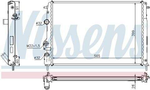 Радиатор RN MEGANE I(95-)1.4 i(+)[OE 77 00 425 842]