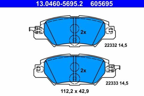 Колодки гальмівні (задні) Mazda CX5 11- (Akebono)