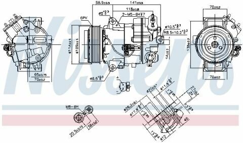 Компрессор кондиционера ASTRA J 12-, ZAFIRA TOURER C 11- OPEL