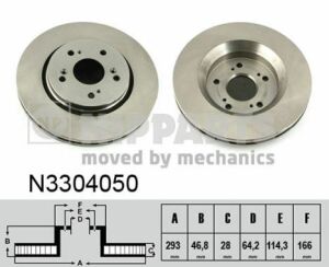 Диск гальмівний (передній) Honda CR-V III-IV 2.0-2.2D-2.4 06- (293x28)