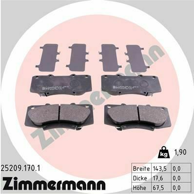 Колодки гальмівні (передні) Toyota Hilux 2.5-4.0 d-4d 04-