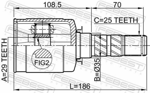 ШРКШ (ШРУС) внутрішній 29x35x25 SUBARU LEGACY 03-