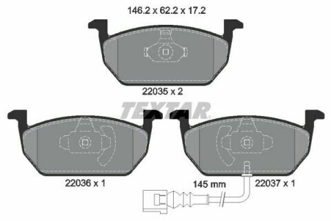 Колодки тормозные (передние) Audi A3/VW Golf VII 12- (с датчиком) (Teves) Q+