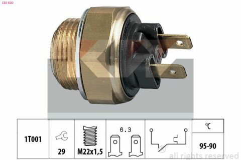 550 020 KW Датчик включения вентилятора (аналог EPS 1.850.020/Facet 7.5020)