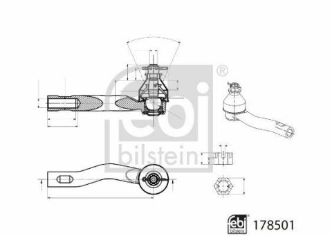 Накінечник тяги керма (L) Toyota C-HR/Aygo 16-