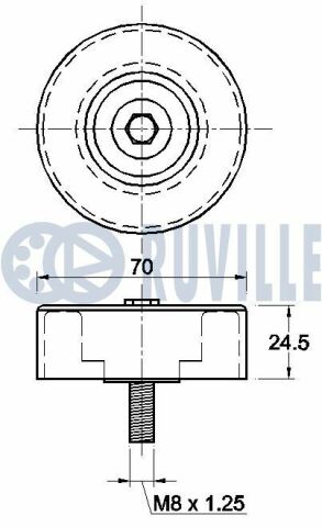 RUVILLE FORD Ролик натяжителя ремня Focus 1.4 98-