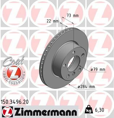 Диск тормозной (передний) BMW 1 (F20/F21)/2 (F22) 10- (284x22)