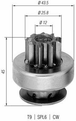 Бендикс стартера Daewoo Lanos 1.6 16V 97-/Opel Vectra B 1.6/2.0i 95-02 (AMB0237)