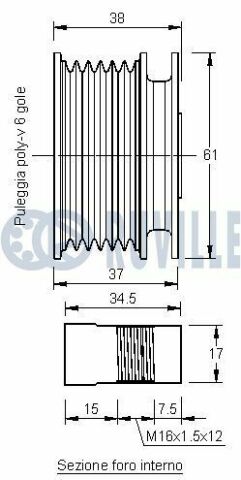 Шкив генератора sprinter,vario,w202/210 96-