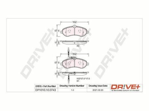 DP1010.10.0743 Drive+ - Гальмівні колодки до дисків