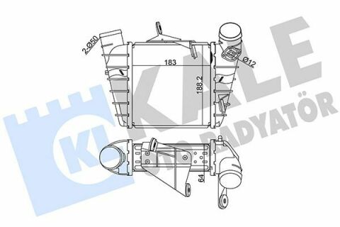 KALE VW Интеркулер Polo,Skoda Fabia I,II,Roomster 1.4/1.9TDI