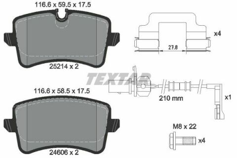 Колодки тормозные (задние) Audi A4/A5/A6/A7 07-15/Porsche Macan 14-(Lucas) Q+ (с датчиками)