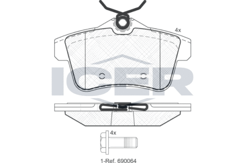 Тормозные колодки (задние) Citroen C4 09-/DS4/DS5 11-15/Peugeot 308/508/3008/5008 09-18