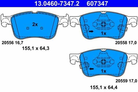 Колодки тормозные (передние) Ford Focus/Kuga 1.0-2.0 EcoBoost18- (Ate)