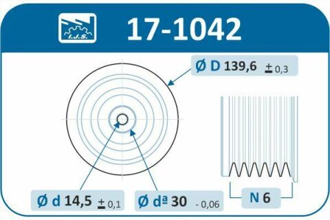 Шкив коленвала Ford Connect 1.8D 02- (6PK)