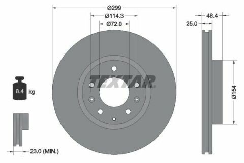 Диск тормозной (передний) Mazda 6 07-13 (299x25) PRO