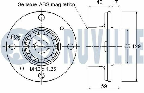 Підшипник задньої маточини з датчиком abs c4 04-