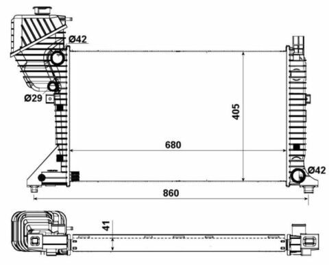 Радіатор охолодження MB Sprinter 2.2-2.7CDI 00-06 (Економ-клас)