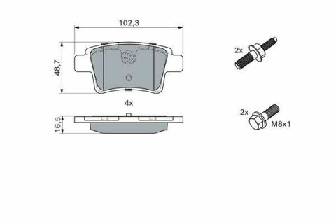 Колодки тормозные (задние) Citroen C4 Picasso/Grand Picasso 06-13/Peugeot 408 10-