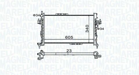 MAGNETI MARELLI Радиатор OPEL CORSA C 1.3 CDTI-1.7 CDTI [350213977000]