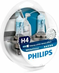 Автолампа H4 12V 60/55W P43t-38 2шт White Vision xenon efect