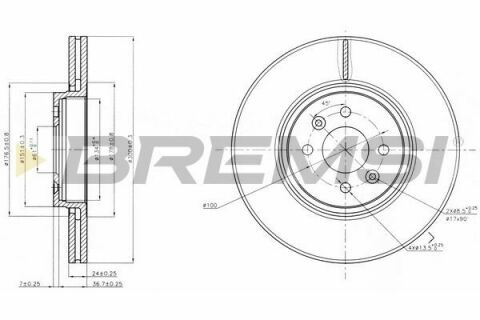 Тормозной диск перед. Renault Scenic 03- (вент.) (300x24)