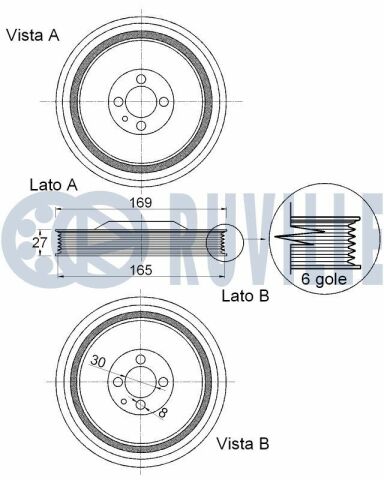 Шкив коленчатого вала astra h 1.9 cdti, lancia, fiat