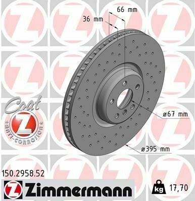 Диск тормозной (передний) BMW 5 (G30/F90)/7 (G11/G12)/X5 (G05/F95) 15- (395x36) (R)