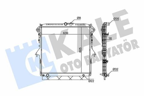 KALE FORD Радиатор охлаждения Ranger 2.2/3.2TDCi 11-