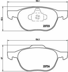 Гальмівні колодки дискові передні для Ford Focus 2/3, Mazda 3, Volvo S40/V50